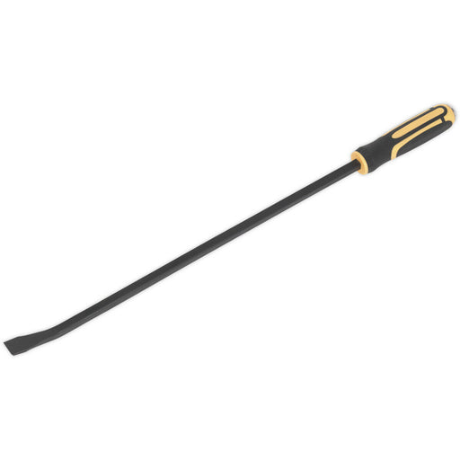 610mm Heavy Duty 25° Pry Bar with Hammer Cap - Hardened Steel Shaft - Soft Grip Loops