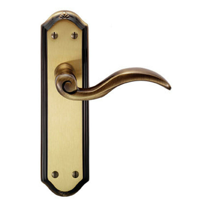 4x PAIR Spiral Sculpted Handle on Latch Backplate 180 x 48mm Florentine Bronze Loops