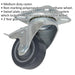 50mm Swivel Plate Offset Castor Wheel - Hard PP & PU Material- Total Lock Brakes Loops