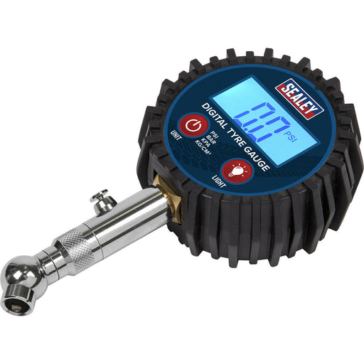 150psi DIGITAL Tyre Pressure Gauge with Swivel Head & Quick Release Valve Loops