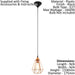 Hanging Ceiling Pendant Light Copper Wire Cage 1 x E27 Hallway Feature Lamp Loops