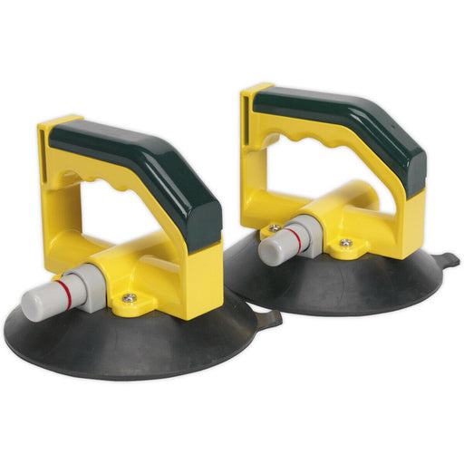 PAIR 150mm Vacuum Suction Cup Gripper Tool - 30kg Weight Limit - Windscreen Lift Loops