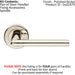 4x PAIR Slimline Straight Bar Lever on Round Rose Concealed Fix Polished Nickel Loops