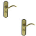 2x PAIR Spiral Sculpted Lever on Bathroom Backplate 180 x 48mm Florentine Bronze Loops