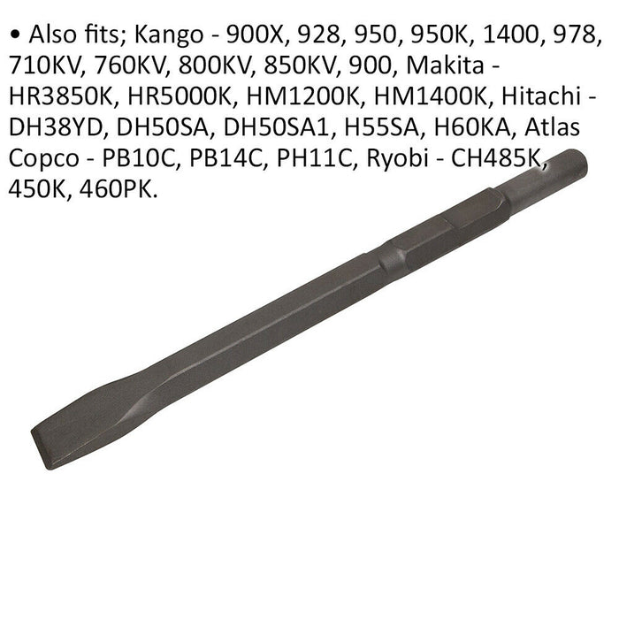 35 x 375mm Impact Chisel - Kango 900 - Demolition Breaker Steel Chisel Loops