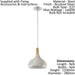 Pendant Ceiling Light Colour Brushed Silver Shade Brown Wood Bulb E27 1x60W Loops
