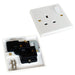 5x White Single UK Mains Wall Plug Socket 1 Gang 240V 13A Power Plate Outlet Loops