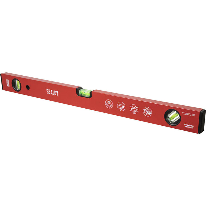 600mm Powder Coated Spirit Level - Precision Milled - 45 Degree Angle Rule Loops