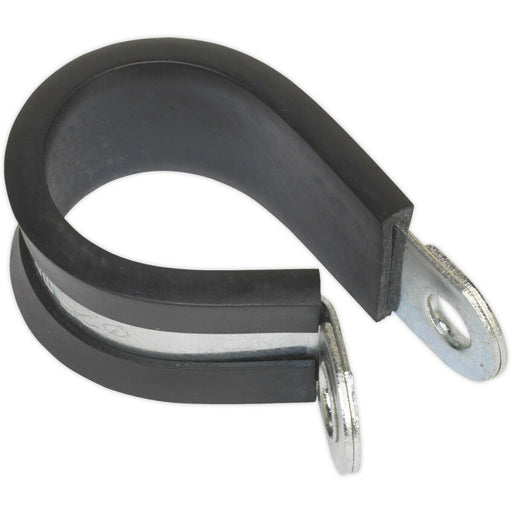 25 PACK Rubber Lined P-Clip - Zinc Plated - 25mm Diameter - Pipe Hose Cable Clip Loops