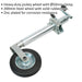 Heavy Duty Jockey Wheel with 50mm Clamp - 200mm Solid Wheel - Zinc Plated Loops