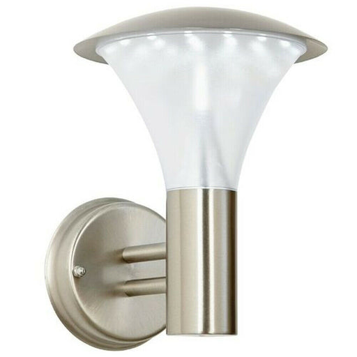 IP44 Outdoor LED Lamp Brushed Steel Modern Wall Lantern Porch Vase Curved Light Loops
