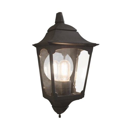 Outdoor IP44 1 Bulb Half Lantern Wall Light Black LED E27 100W Loops