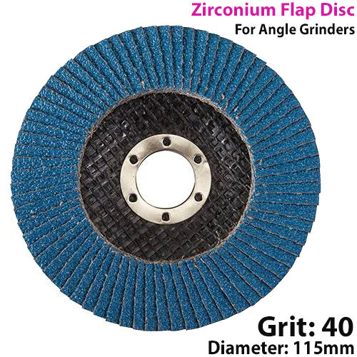 115mm 40 Grit Zirconium Flap Disc For Angle Grinder Grinding Metal Loops