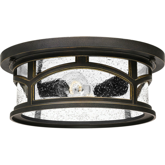 Outdoor IP44 1 Bulb Flush Light Low Ceiling Palladian Bronze LED E27 60W Loops