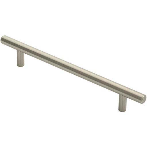 Round T Bar Cabinet Pull Handle 220 x 12mm 160mm Fixing Centres Satin Nickel Loops