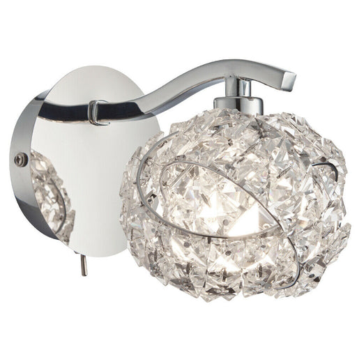 Dimming LED Wall Light Pretty Twist Crystal Knott & Chrome Modern Lamp Fitting Loops