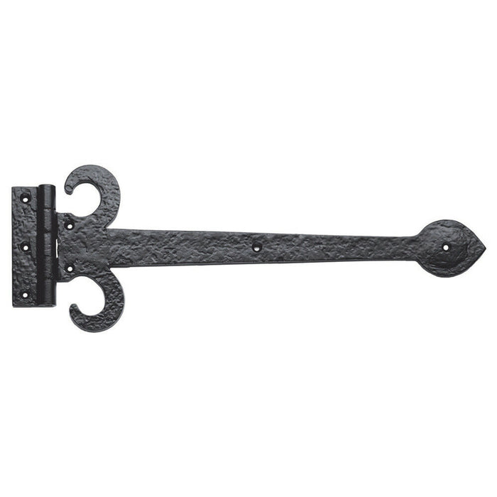 2x PAIR 305mm Ornate Sword T Hinge Black Antique Internal Decorative Door Hinge Loops