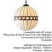 Tiffany Glass Hanging Ceiling Pendant Light Bronze & Natural Globe Shade i00118 Loops