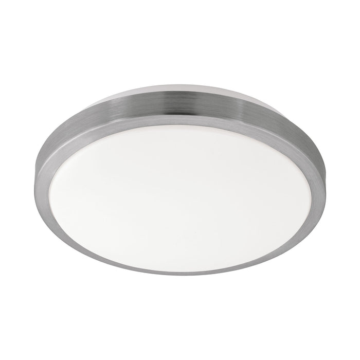 Wall Flush Ceiling Light White Shade White Satined Nickel Plastic Bulb LED 23W Loops