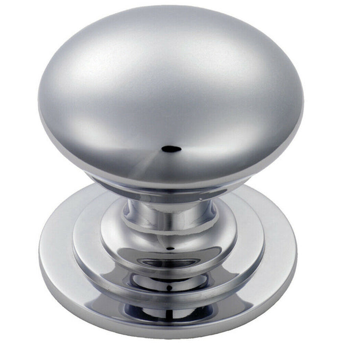 Victorian Round Cupboard Door Knob 32mm Dia Polished Chrome Cabinet Handle Loops