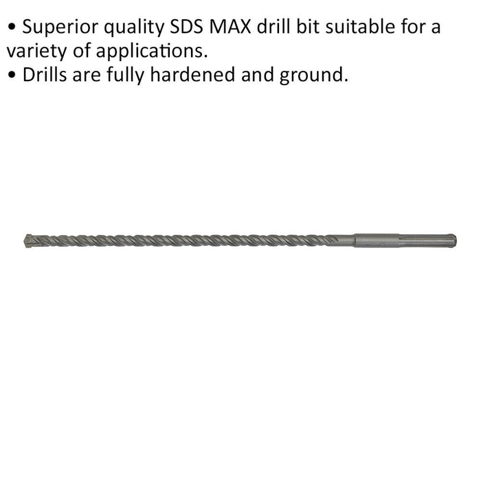 18 x 540mm SDS Max Drill Bit - Fully Hardened & Ground - Masonry Drilling Loops