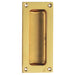 2x Recessed Sliding Door Flush Pull 102 x 45mm 10.5mm Depth Polished Brass Loops