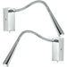 2 Pack | Adjustable LED Wall Light Warm White Chrome Flexible Bedside Lamp Loops