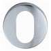 52mm Oval Profile Open Escutcheon 8mm Depth Concealed Fix Satin Steel Loops