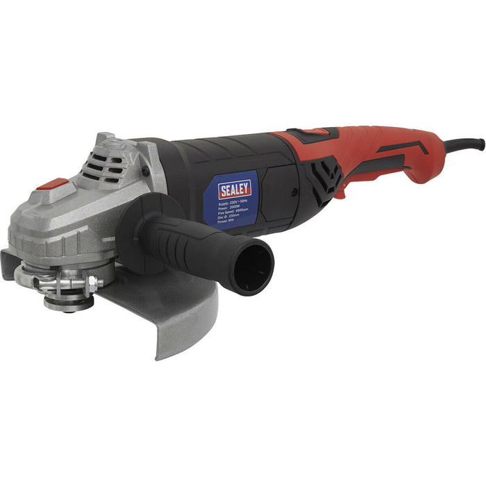 230mm Angle Grinder - 2000W Heavy Duty Motor - 6500 RPM - M14 x 2mm Spindle Loops