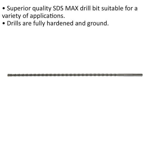 18 x 940mm SDS Max Drill Bit - Fully Hardened & Ground - Masonry Drilling Loops