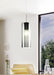 Pendant Light Satin Nickel Shade Black Transparent Glass Vaporized E27 1x15W Loops
