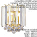 Unique Dimmable Wall Light Brass Clear Acrylic Elegant Chandelier Lamp Fitting Loops