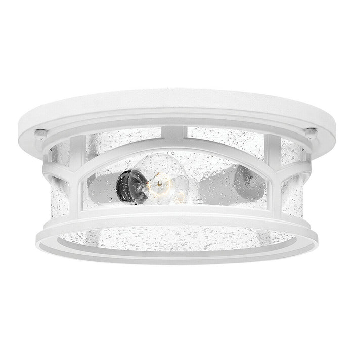 Outdoor IP44 1 Bulb Flush Light Low Ceiling White LED E27 40W Loops