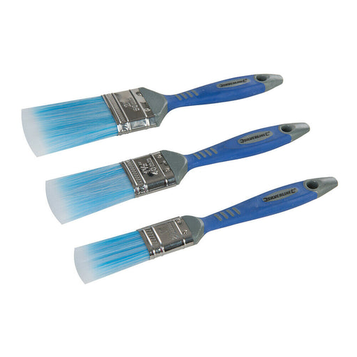 3 PACK No Bristle Loss Paint Brushes 25mm 40mm 50mm Smooth Finish Long Lasting Loops