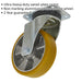 160mm Swivel Plate Castor Wheel - 50mm Tread Non-Marking Aluminium & PU Plastic Loops