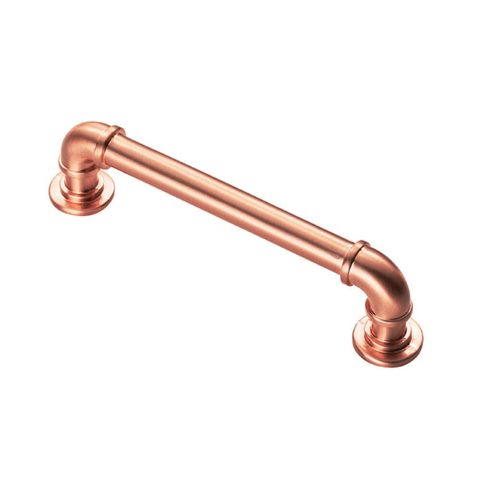 Pipe Design Cabinet Pull Handle 128mm Fixing Centres 12mm Dia Satin Copper Loops