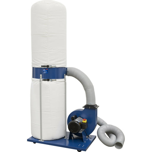 230V Dust & Chip Extractor - 2hp Mobile Workshop Extractor - 2m x 100mm Ducting Loops