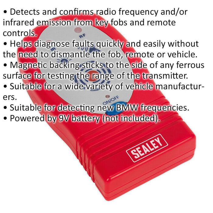 IR & RF Key Fob Tester - Radio Frequency & Infrared Emission Diagnostic Tool Loops