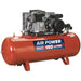 150 Litre Belt Drive Air Compressor - 3hp Motor - 1/2 Inch BSP Female Tap Outlet Loops