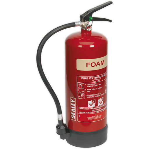 6L Foam Fire Extinguisher - Aqueous Film-Forming Foam - Refillable - Class A & B Loops