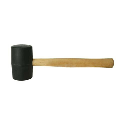 16oz Black Rubber Mallet Hardwood Shaft Camping Tent Pegs Woodwork Loops