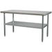 1.5m Stainless Steel Work Bench & Adjustable Storage Shelf - Kitchen Station Loops