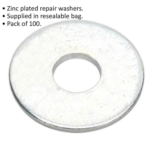 100 PACK - Zinc Plated Repair Washer - M8 x 25mm - Metric - Metal Spacer Loops