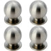 4x Small Solid Ball Cupboard Door Knob 25mm Dia Stainless Steel Cabinet Handle Loops