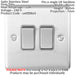 5 PACK 2 Gang Double Metal Light Switch SATIN STEEL 2 Way 10A Grey Trim Loops