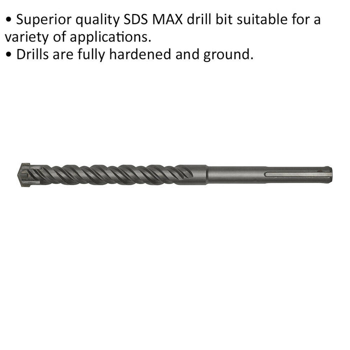 22 x 320mm SDS Max Drill Bit - Fully Hardened & Ground - Masonry Drilling Loops