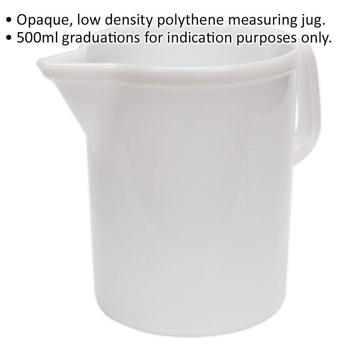 5 Litre Low Density Measuring Jug - Measurement Scales - Clear Plastic - Spout Loops