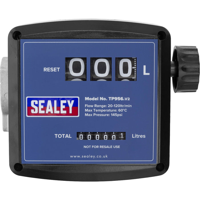 3 Digit Diesel & Fluid Flow Meter - 20L to 120L Per Minute - Nutating Disc Meter Loops