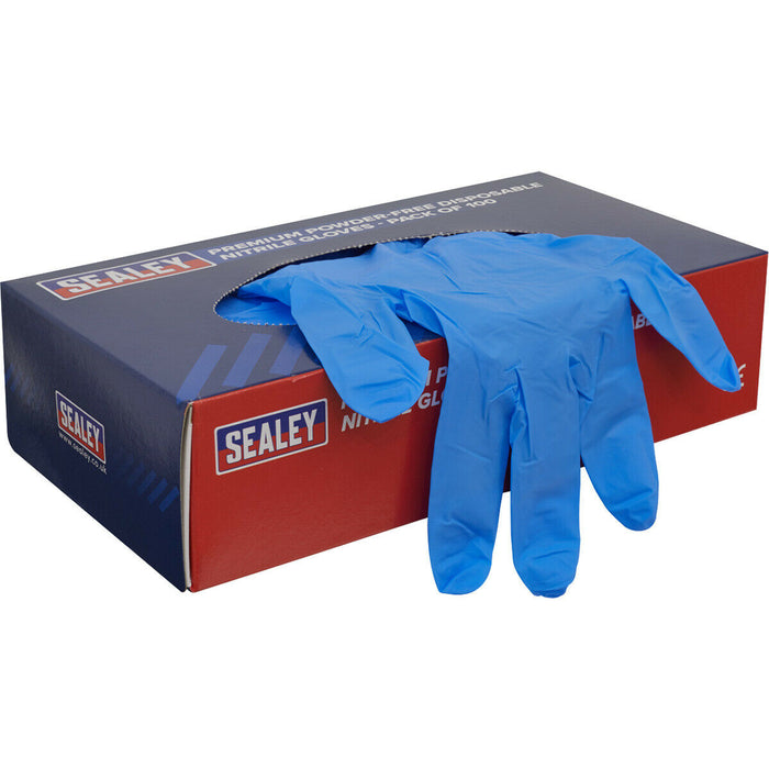100 PACK Premium Disposable Nitrile Gloves - Extra Large - Powder Free - Durable Loops
