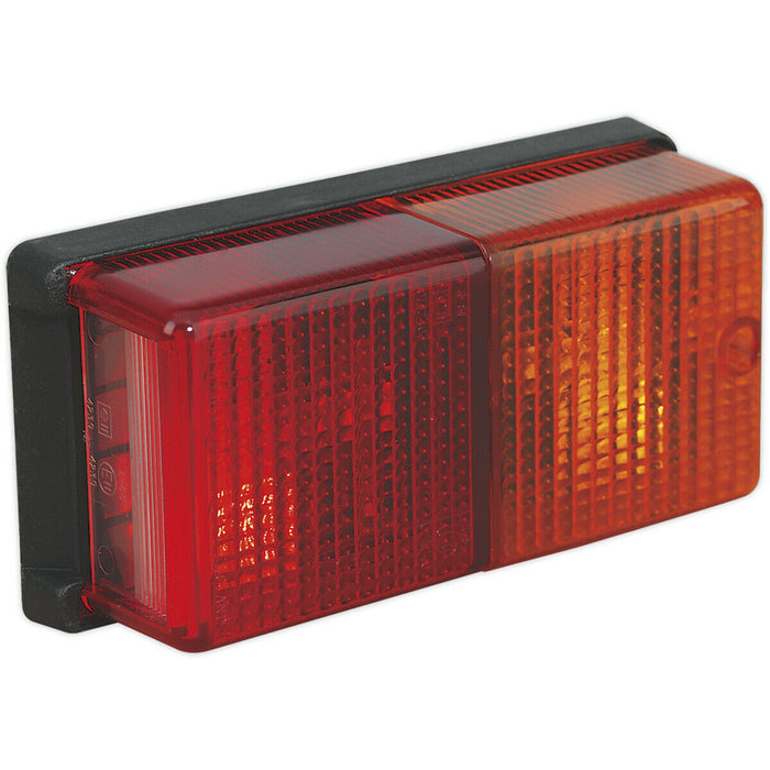 12V Rear Rectangular Lamp Cluster - 4 Function - E-Approved - Towing Light Loops